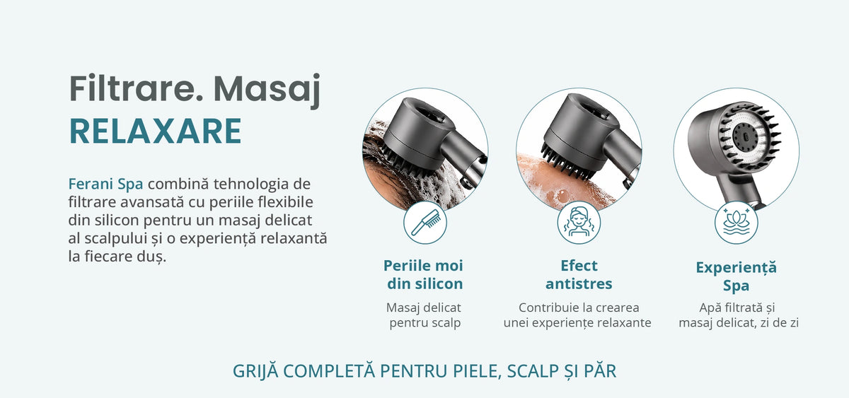Cele 5 funcții ale capului de duș Ferani Spa pentru relaxare și masaj