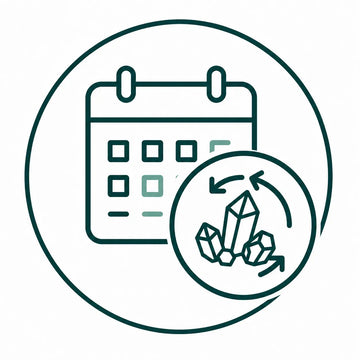Icon care indică intervalul recomandat pentru înlocuirea pietrelor minerale Ferani la fiecare 4–6 luni pentru menținerea performanței filtrării